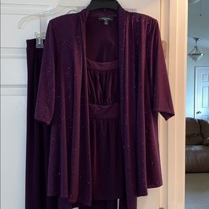 Purple glitter pants suit